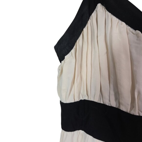 VTG Silk Babydoll Ruffle Contrast White Black Feminine Indie Sleaze Sweet Sz 8 M - Picture 7 of 8